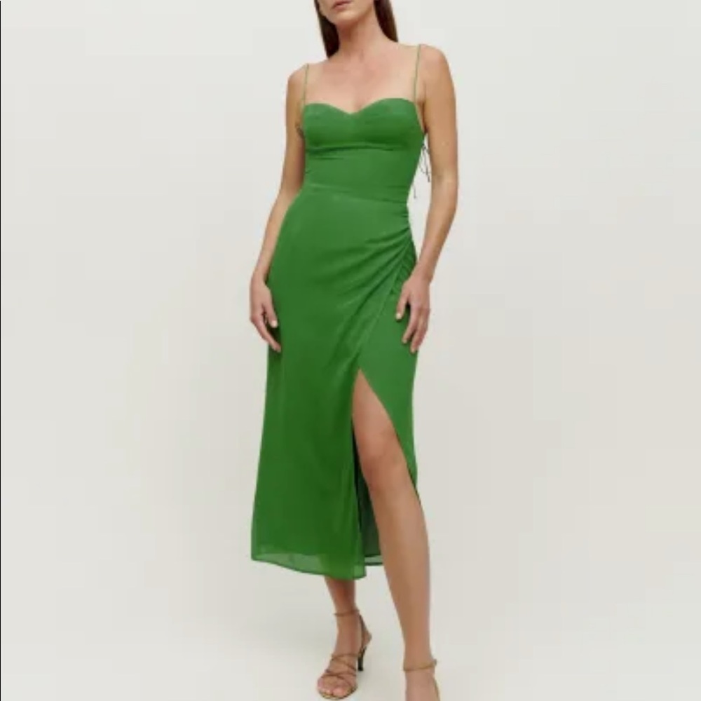 Reformation Kourtney Dress Green Sz 4